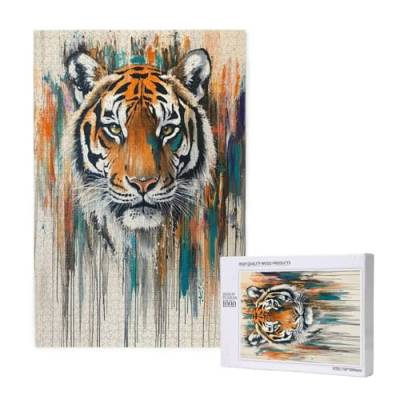 Puzzle 120 Teile Tiger Puzzles für Erwachsene Tier HD Puzzel Anspruchsvolles und Lustig Kreatives Unterhaltungsspiel, DIY Holzpuzzle für Erwachsene Als Feiertage Zimmer Deko Geschenk fur Frauen M-1879 von Yeogcohe